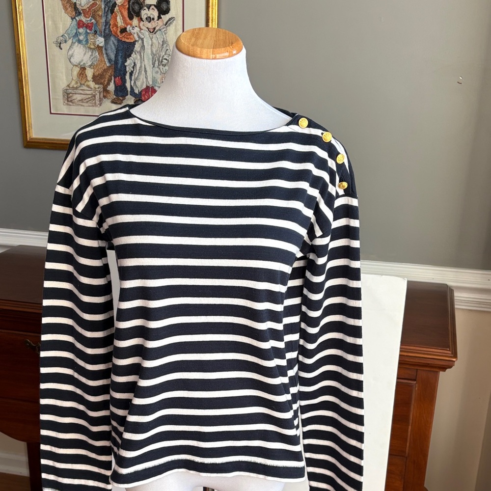 Rag & Bone Navy and White Striped Women's Top